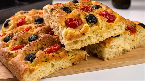 Italian Focaccia With Cherry Tomatoes And Olives Vegan Recipe YouTube