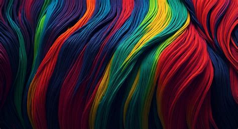 Premium Photo A Close Up Of A Rainbow Colored Fiber