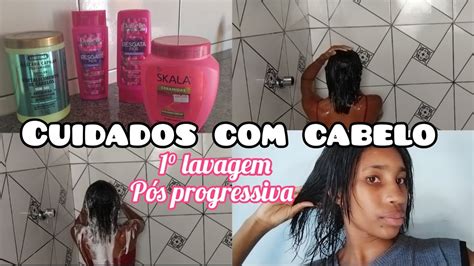 primeira lavagem pós progressiva ROTINA CAPILAR YouTube