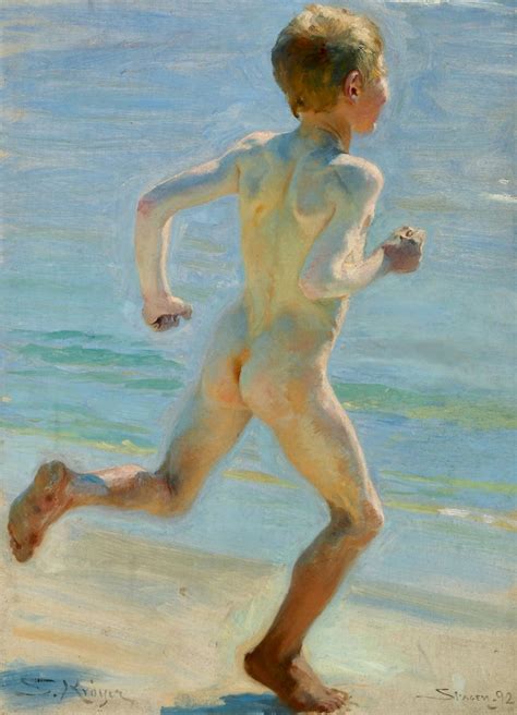 Kroyer Peder Severin Naked Boy Running On The Beach Tow Flickr