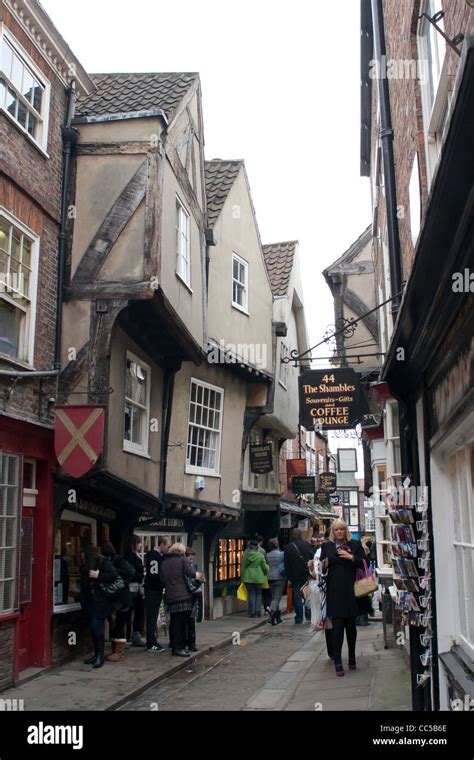 The Shambles Medieval Street In York England Stock Photo Alamy