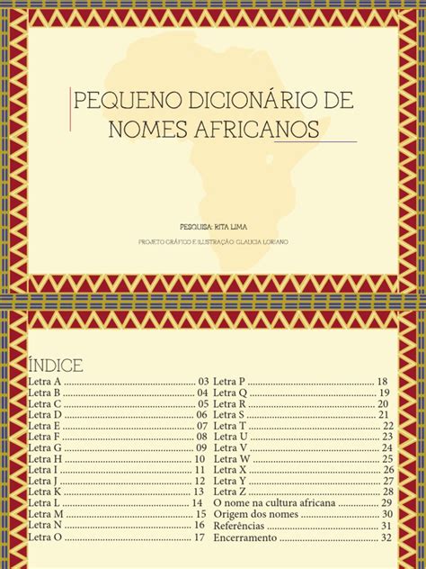 Descendentes De Africanos Com 16 Letras - Nomes Africanos e Seus Significados | PDF | Família | África