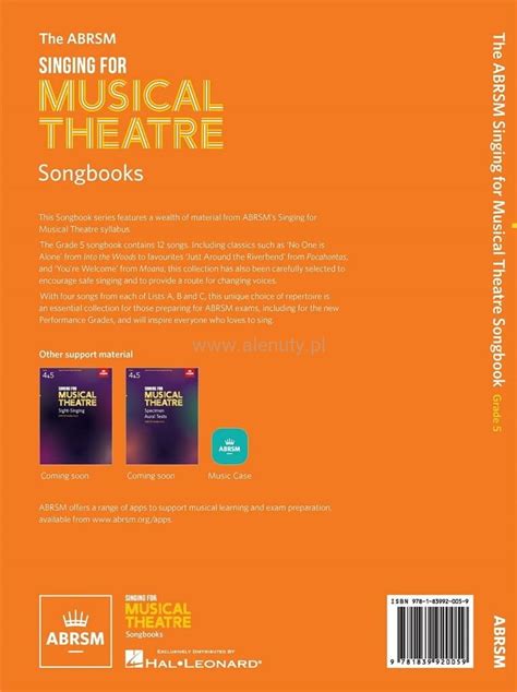 Singing For Musical Theatre Songbook Abrsm Grade Utwory Z