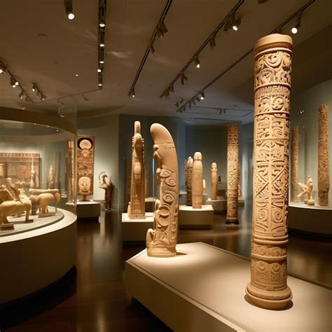 Premium AI Image | Arafed display of ancient artifacts in a museum with people looking at them ...