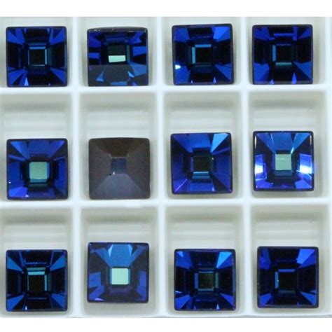 Swarovski 2483 Square Dome Back 10mm Bermuda Blue V Unf Bead