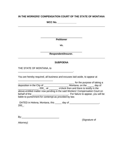 Montana Subpoena Doc Template PdfFiller