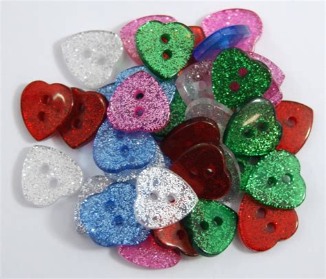 Glitter Heart Buttons CelloExpress