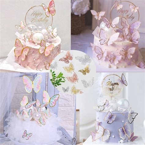 Pcs Set D Dream Fantasy Pink Purple Bronzing Butterfly Happy