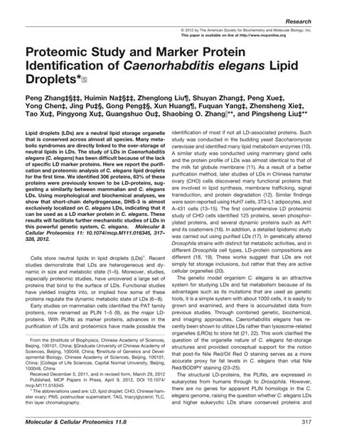 Pdf Proteomic Study And Marker Protein Identification Of