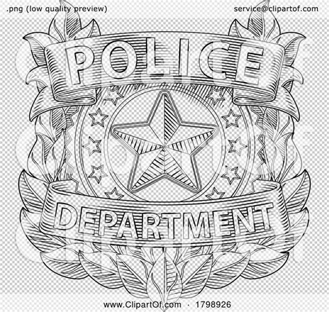 Police Badge Shield Star Sheriff Cop Crest Symbol By