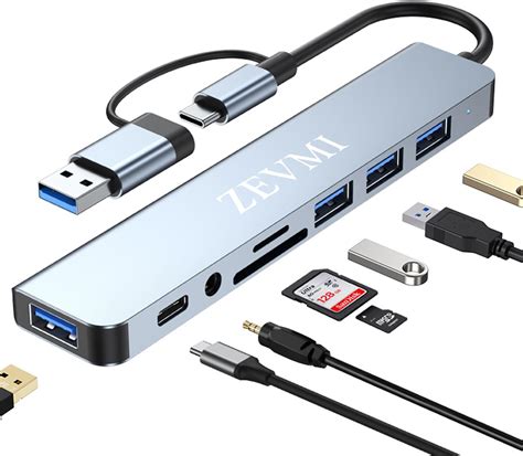 Hub Usb C Adaptateur Usb C En Avec Ports Usb Et Lecteur De Carte