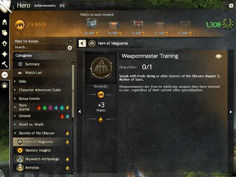 Is The Weaponmaster Training Mastery Point Bugged Rguildwars2