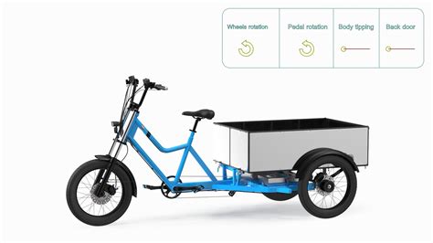 D Commercial Grade Electric Trike With Truck Bed Rigged Model