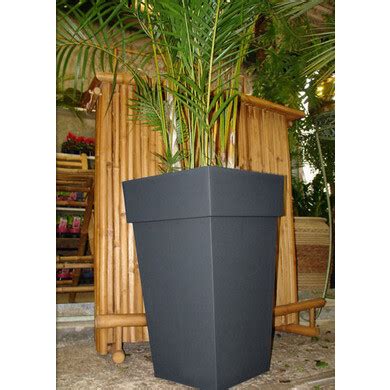 2 Pots TOSCANE Carré haut gris béton anthracite OOGarden