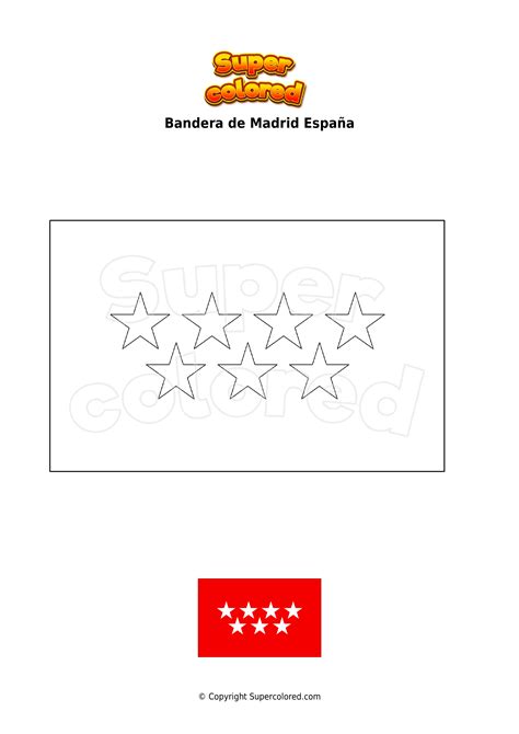 Dibujo Para Colorear Bandera De Madrid Espa A Supercolored