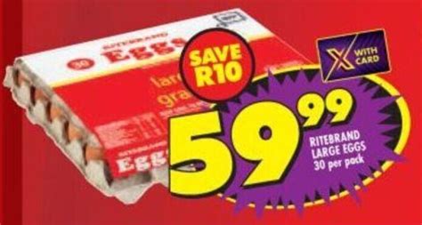 Ritebrand Large Eggs 30 Per Pack Offer At Shoprite