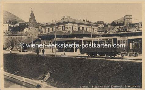 Trento Bahnhof um 1901 Wiener Werkstätte Postkarten