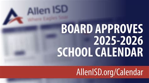 2025 2026 Academic Calendar Approved By The Board Of Trustees Allen