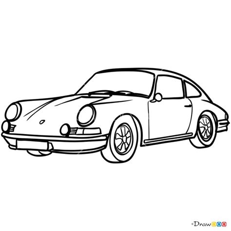 How To Draw Porsche Retro Cars Simple Car Drawing Car Drawing