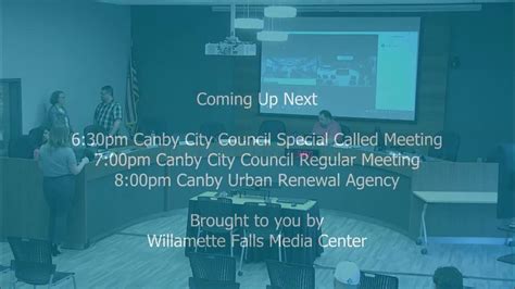 Canby City Council Special Called Meeting Regular Meeting And Ura