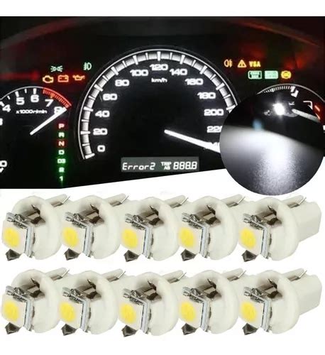 10 Lâmpadas Led T5 B8 5 Mosquito 12v Painel Carro Moto Parcelamento