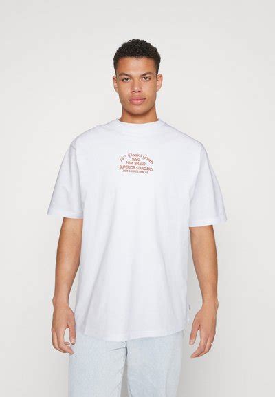 Jack And Jones Premium Jprblajones Tee Crew Neck T Shirt Print White