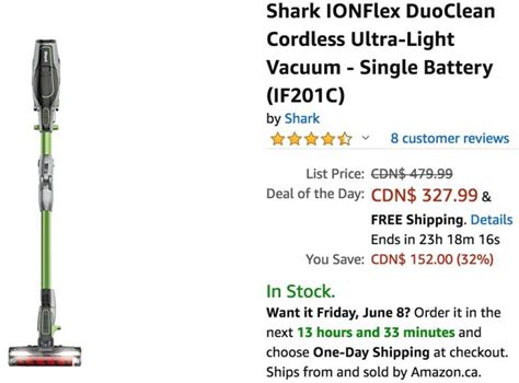 Amazon Canada Deals Of The Day: Save 32% on Shark IONFlex DuoClean Cordless Ultra-Light Vacuum ...