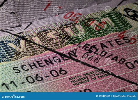 Schengen States Visa Stock Image Image Of Passport 253441865