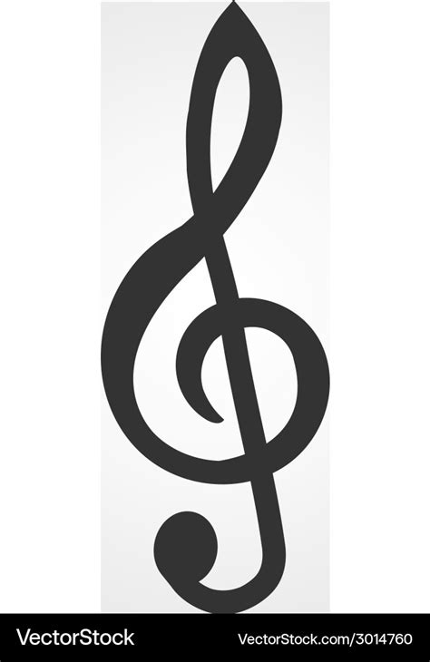 Treble Clef Icon Flat Design Royalty Free Vector Image