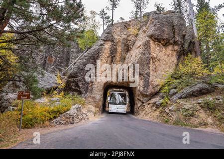 Tunnel Pigtail Bridge Iron Mountain Road Loop Scenic Byway Black