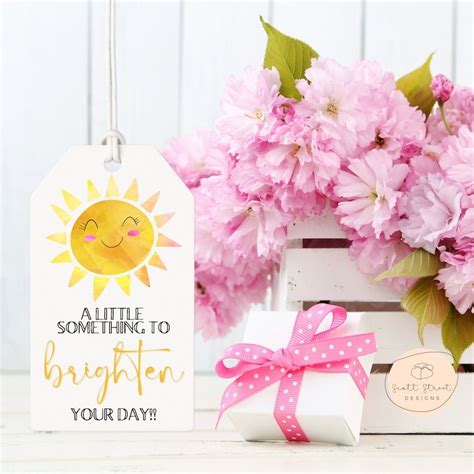 Box Of Sunshine Brighten Your Day Gift Tags Printables Gifts Etsy