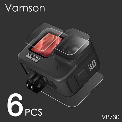 Vamson For Gopro Hero 10 9 Black Tempered Glass Screen Protector Lens