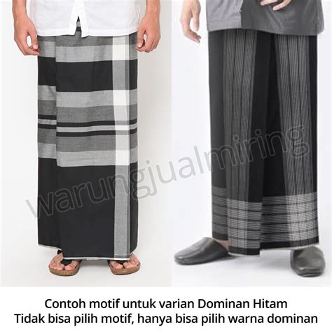 Sarung Gajah Duduk Black White Bw Hitam Putih Kain Tenun Pria Muslim