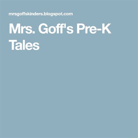 The Title For Mrs Golf S Pre K Tales