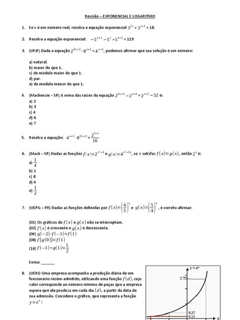 Revisão Exponencial E Logaritmo Download Grátis Pdf Função