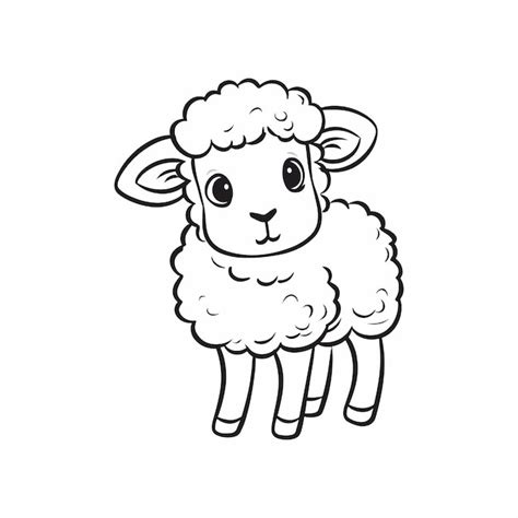 Premium Vector Sheep In Doodle Simple Style On White Background