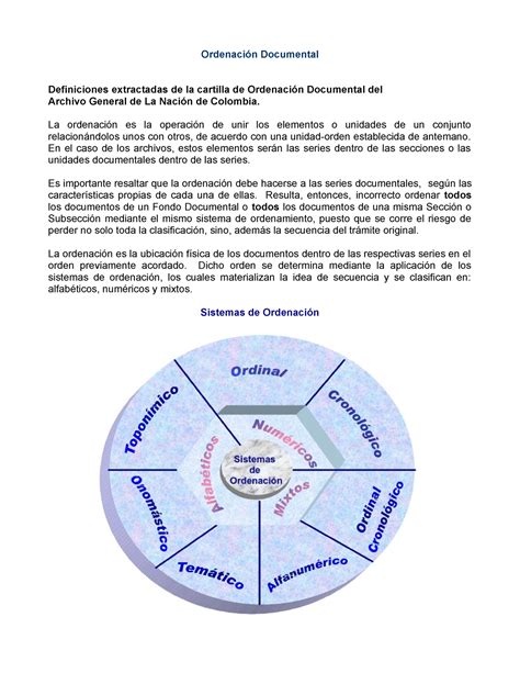 Cartilla De Ordenacion Ordenaci N Documental Definiciones Extractadas