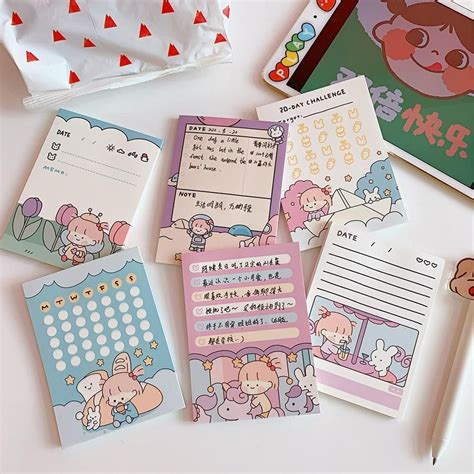 Paper Party Supplies Journal Scrapbook Paper Cute Memo Sheets Gift