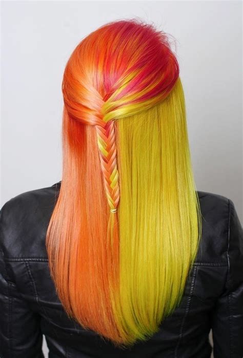 Pin By Cristine On Cabelos Para Todos Os Gostos Split Dyed Hair