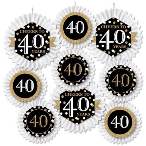 Big Dot Of Happiness Adult 40th Birthday Gold Hanging Party Tissue