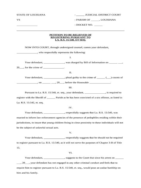 How To Get Off Sex Offender Registry In Louisiana Fill Out Sign