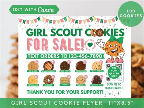 Editable Girl Scout Cookie Flyer 2023 Lbb Cookie Menu Booth Etsy Artofit