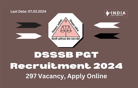 DSSSB PGT Recruitment 2024 297 Vacancies Notification Out