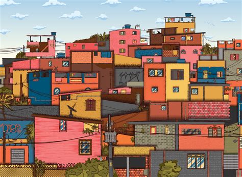 Favelas Building Illustration Perspective Art Building Art