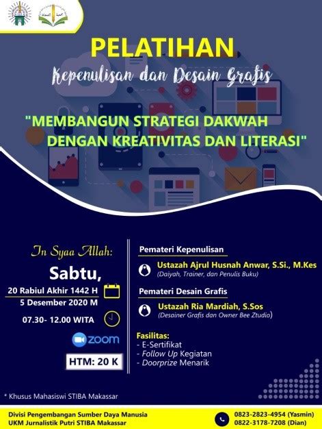 Ukm Jurnalistik Putri Stiba Makassar Adakan Pelatihan Kepenulisan Dan Desain Grafis Stiba Makassar