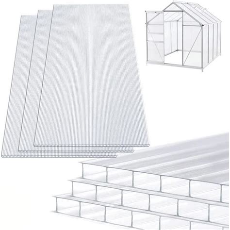 Aufun Plaque Polycarbonate 4mm pour Serres de Jardin 10 25 m² Creux