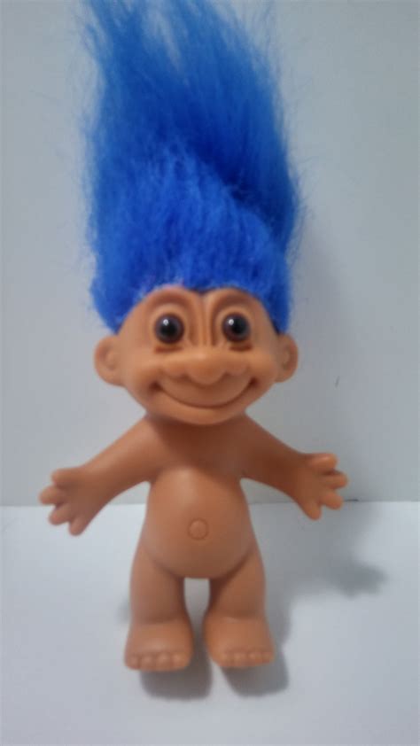 Russ Blue Hair Naked Troll Doll Inches Vintage Retro Etsy Canada