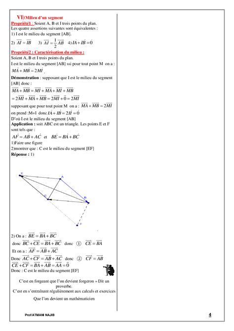 Calcul vectoriel dans le plan Cours et exercices corrigés AlloSchool