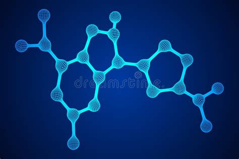 Wireframe Mesh Molecule Connection Structure Stock Vector