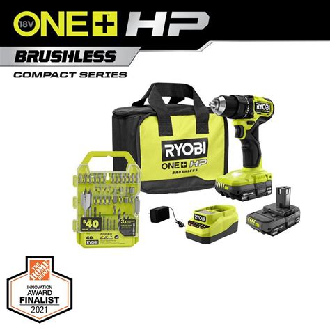 Ryobi One Hp V Brushless Cordless Compact In Drill Driver Kit